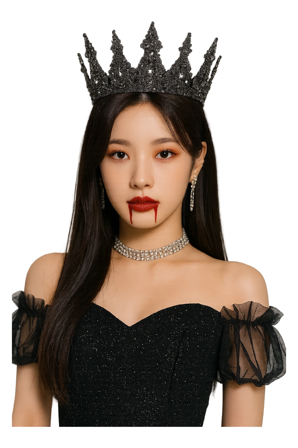 halloween kpop idol crown, sparkly and trendy, remove background sticker