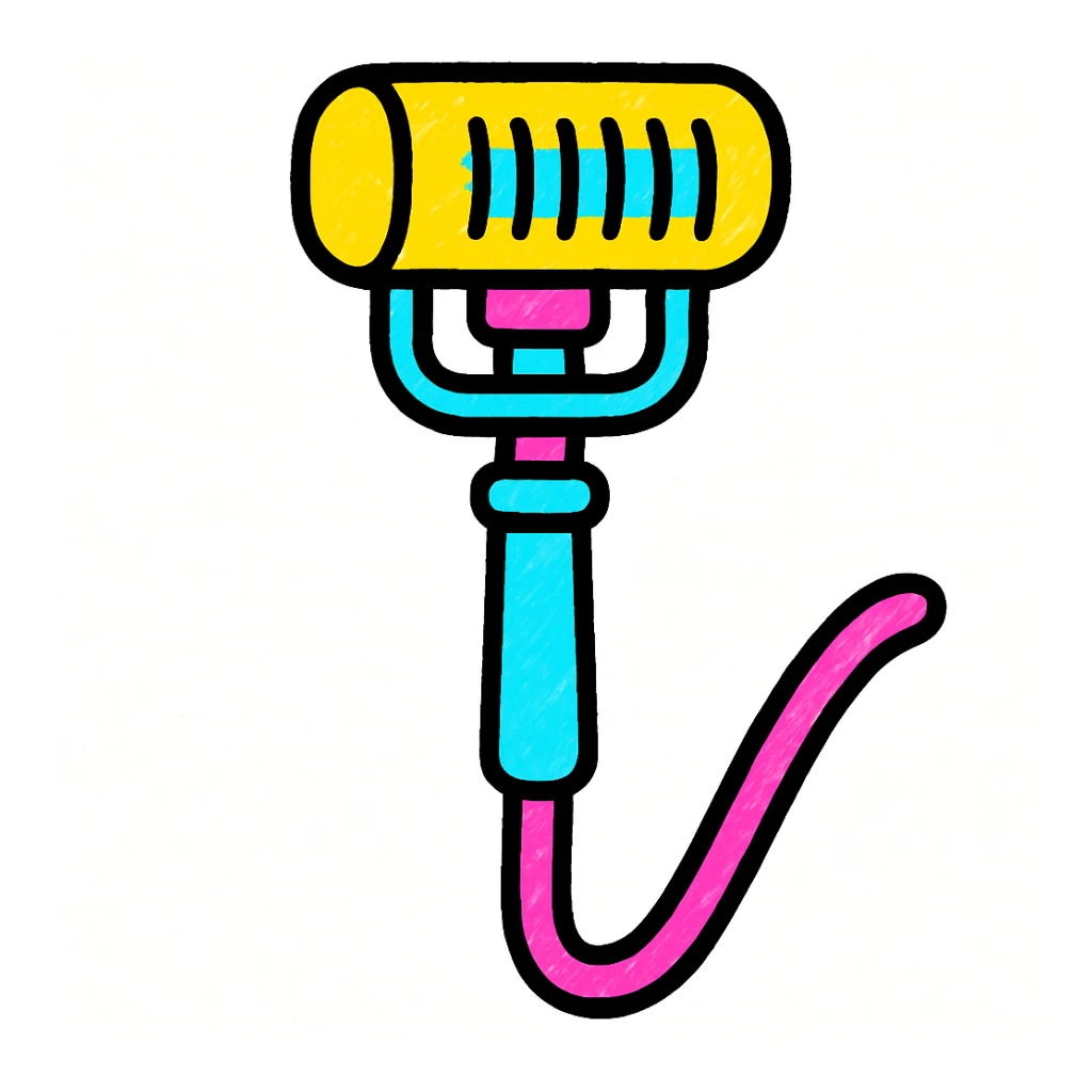 boom pole mic, stylized, vibrant colors sticker