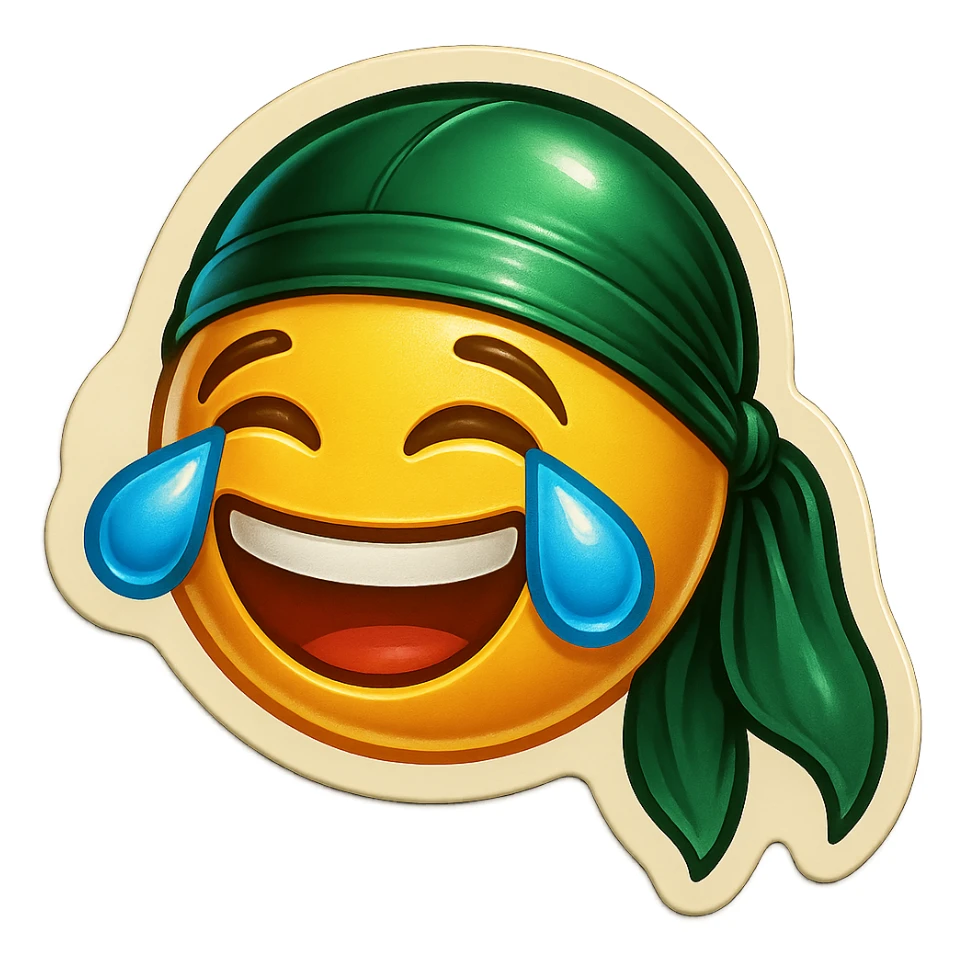 lol face laughing crying
make him smile
Change His durag To Green sticker
