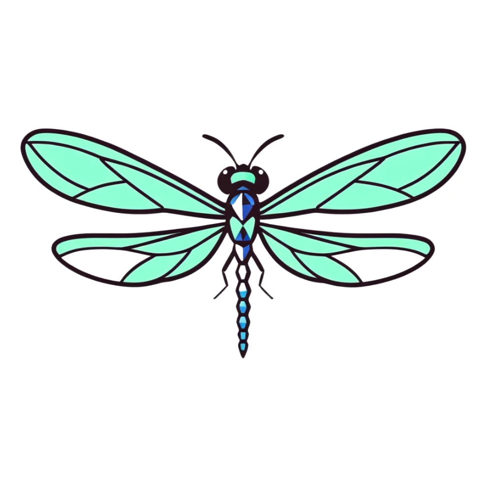 A dragonfly made of diamonds sticker