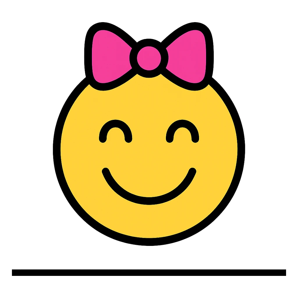 smiling emoji with a bow on its head sticker