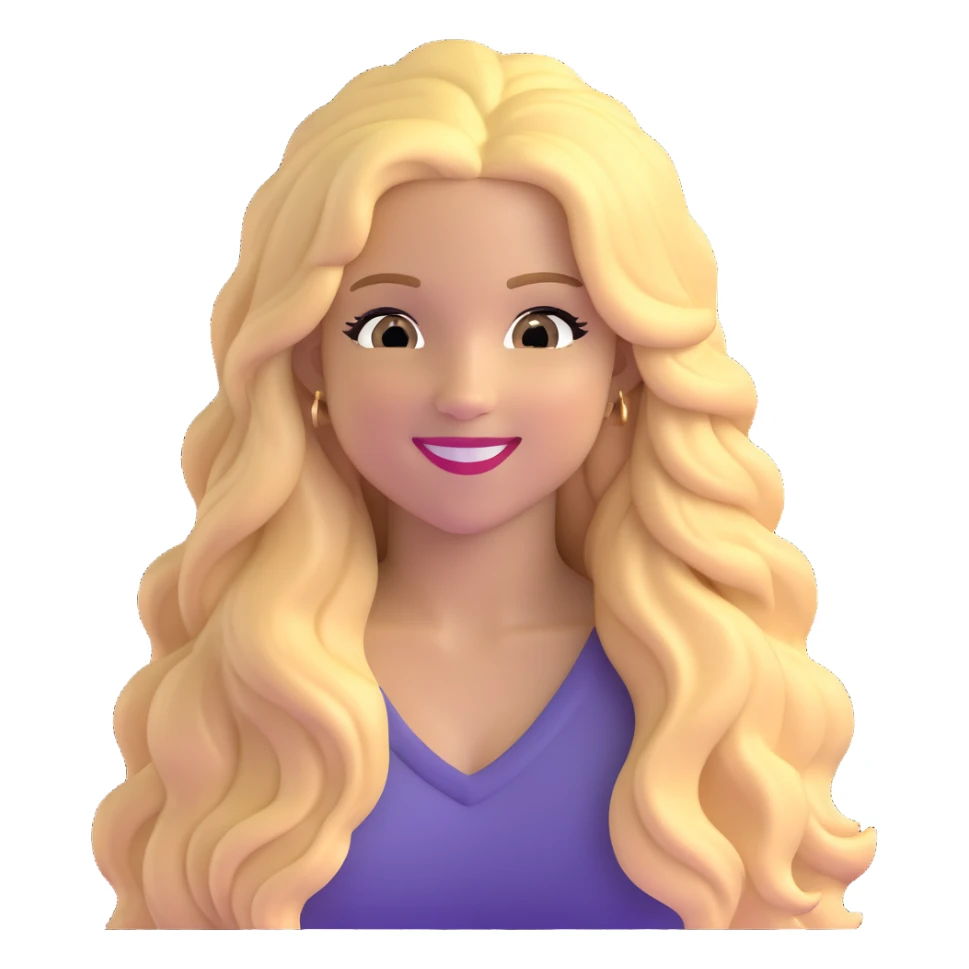 smiling Shakira with long blonde hair sticker