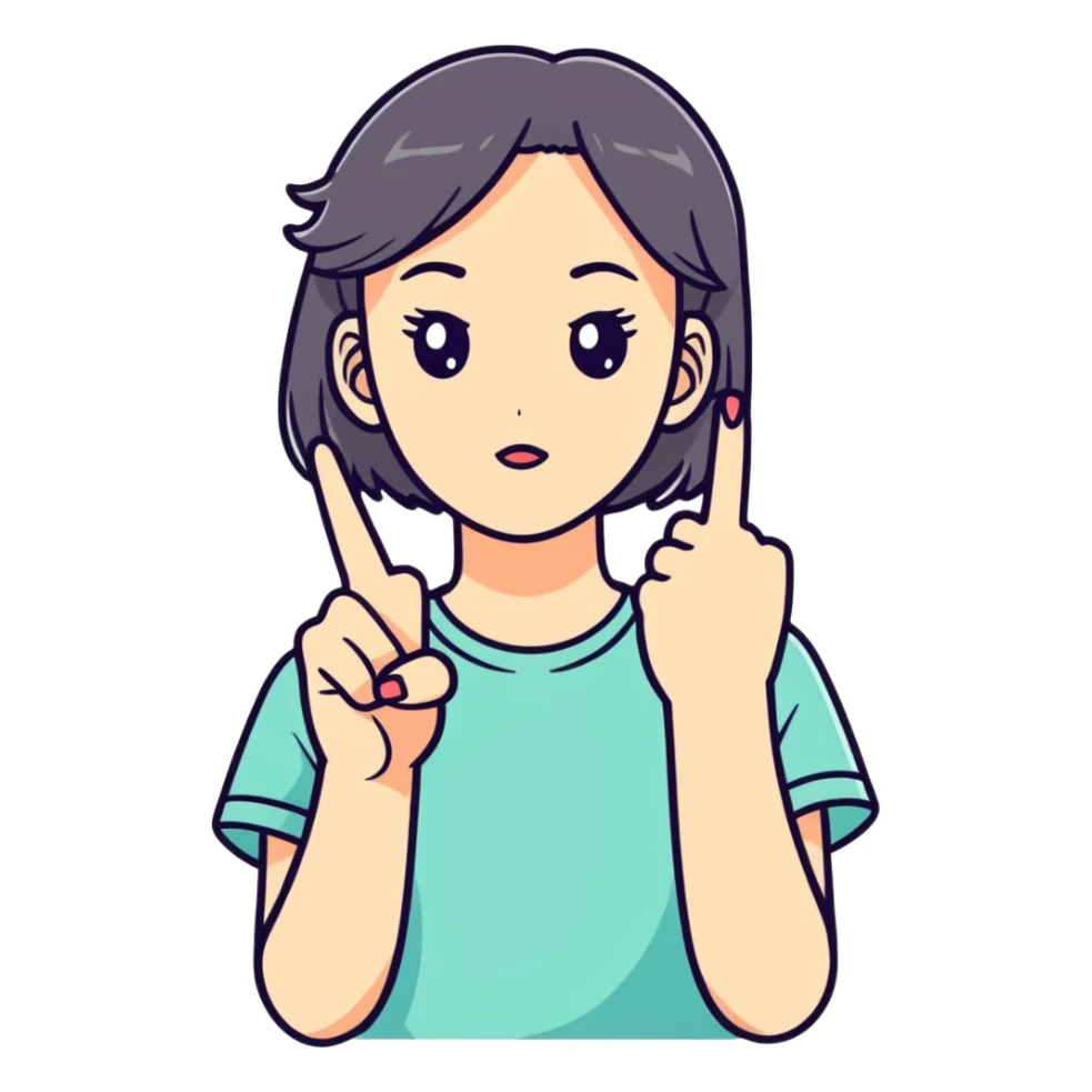 Sassy girl sticking middle finger up sticker