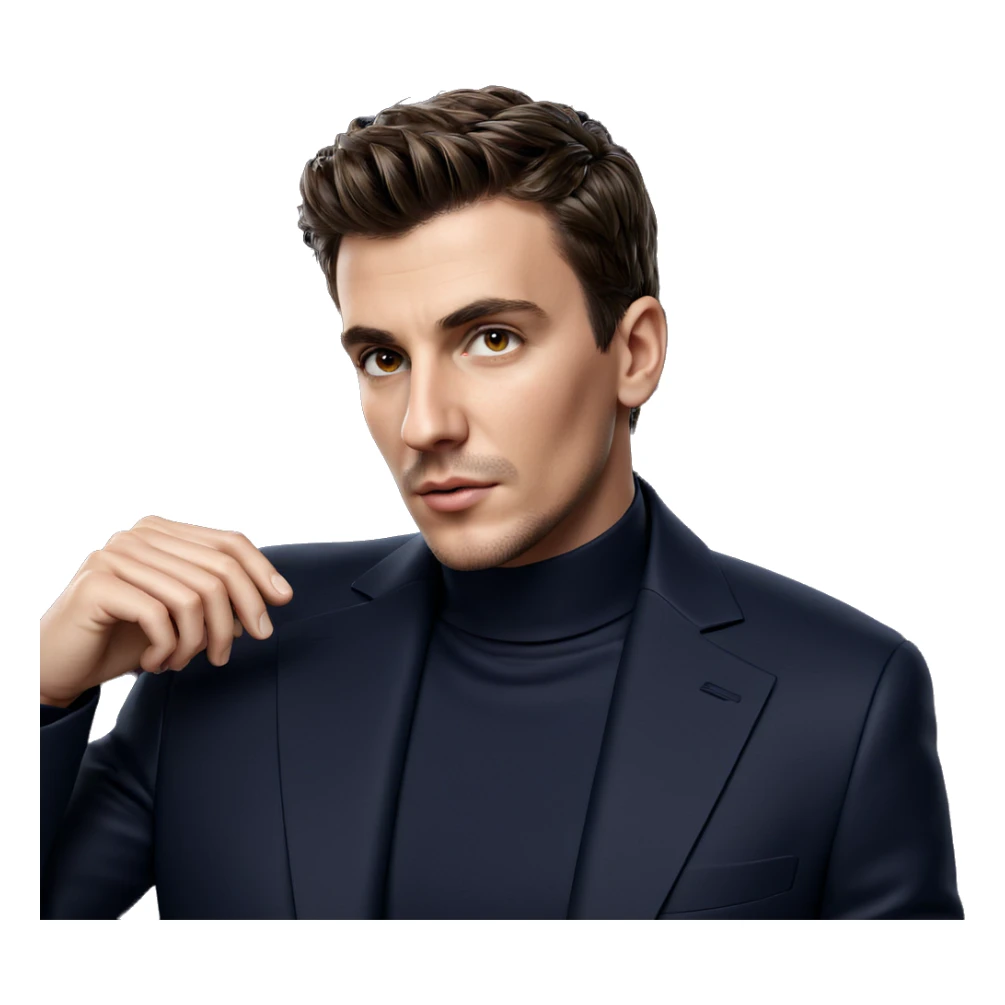 stylish male portrait in suit sticker