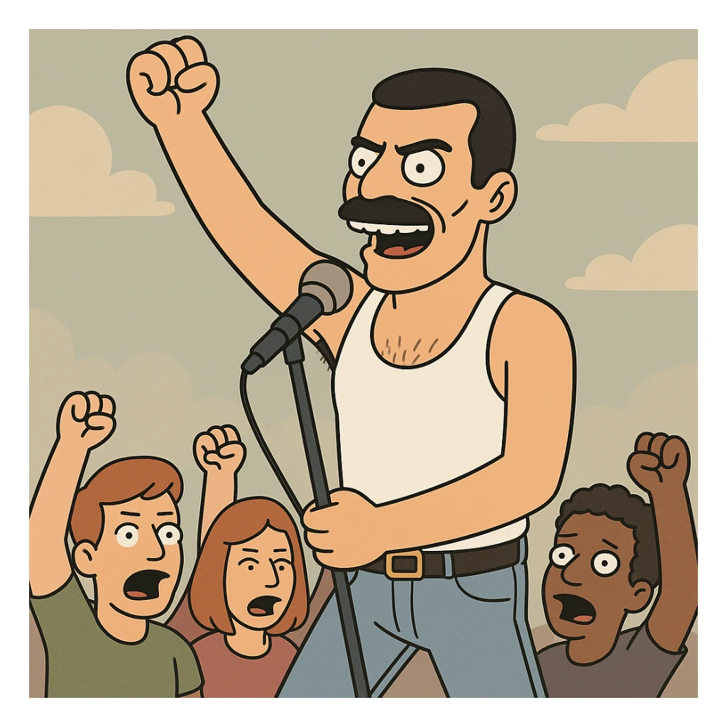 freddie mercury last days pumping the people that shearing  sticker