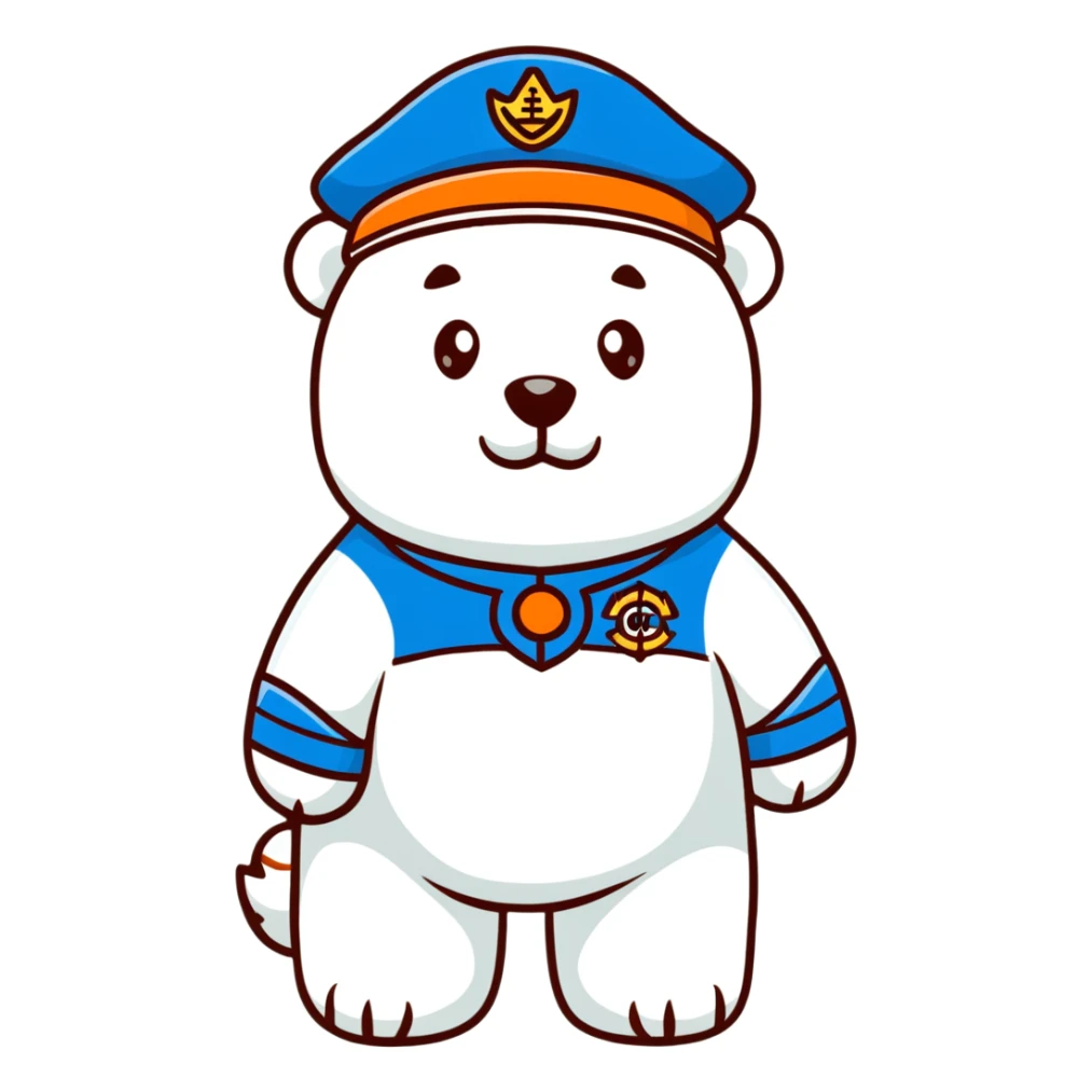 Polar bear captain with blue uniform and captain's hat, Captain Barnacles from Octonauts sticker
