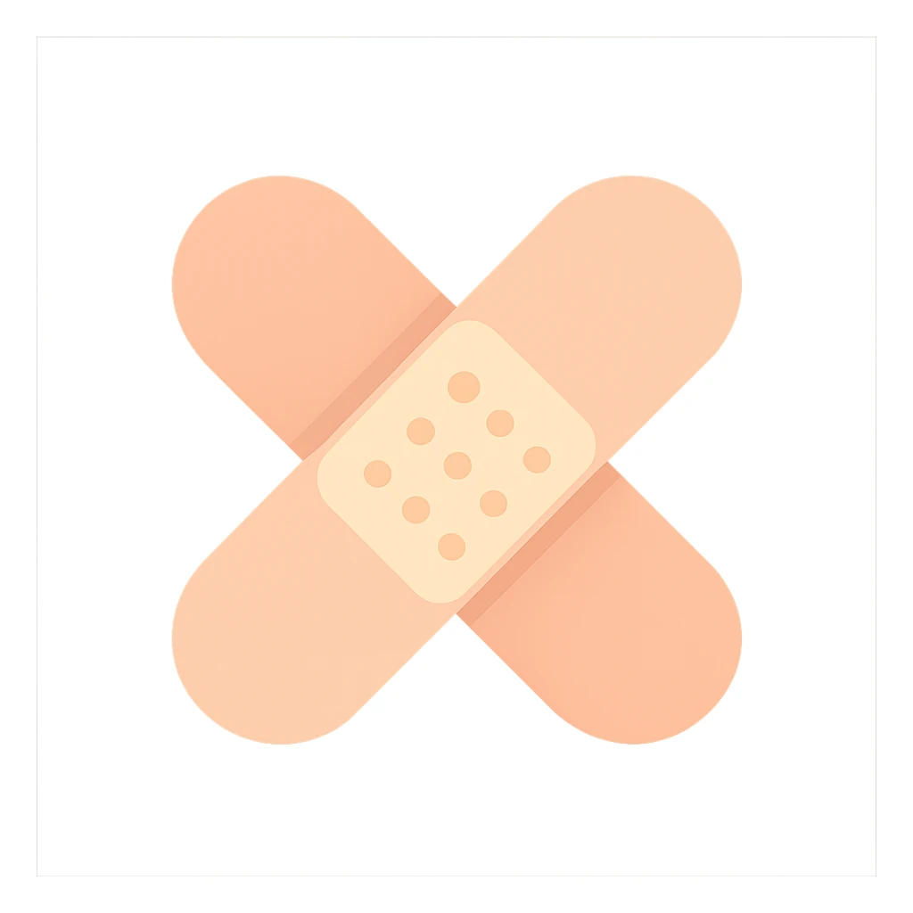 minimal flat icon of band-aid, pastel color palette, no text sticker