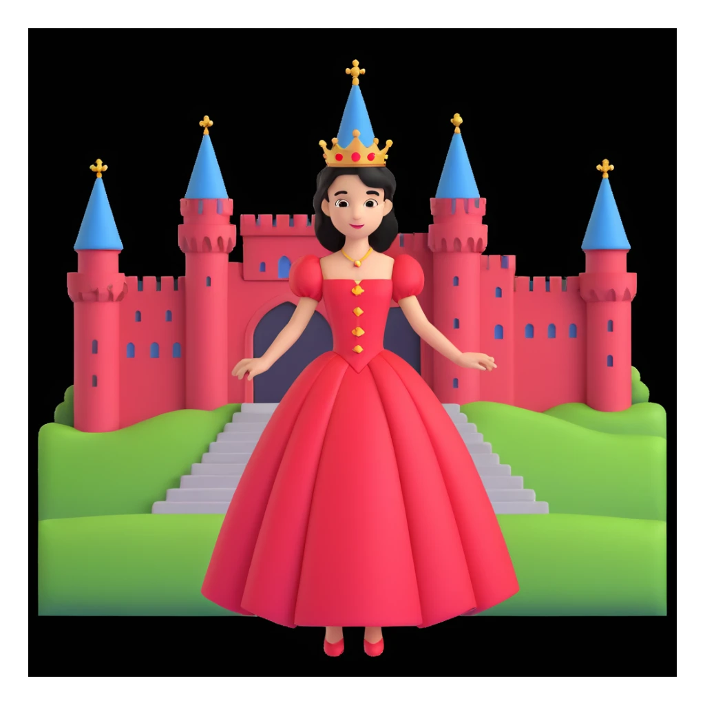 prince in red dress, royal castle background sticker