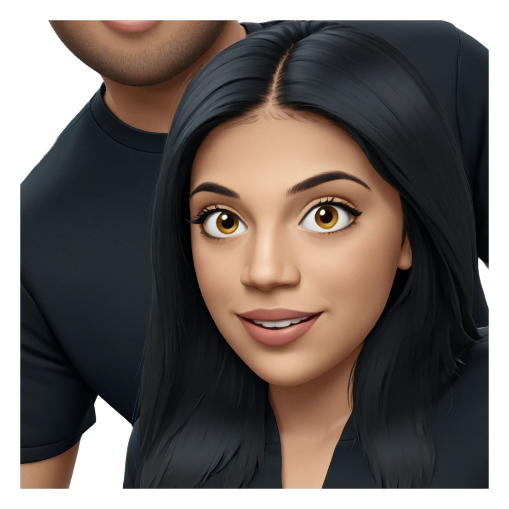 smiling girl in black shirt sticker