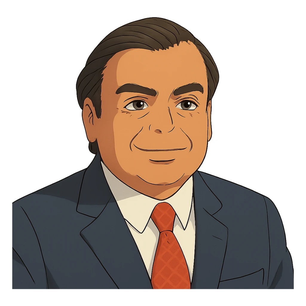 ghibli style portrait of Mukesh Ambani sticker