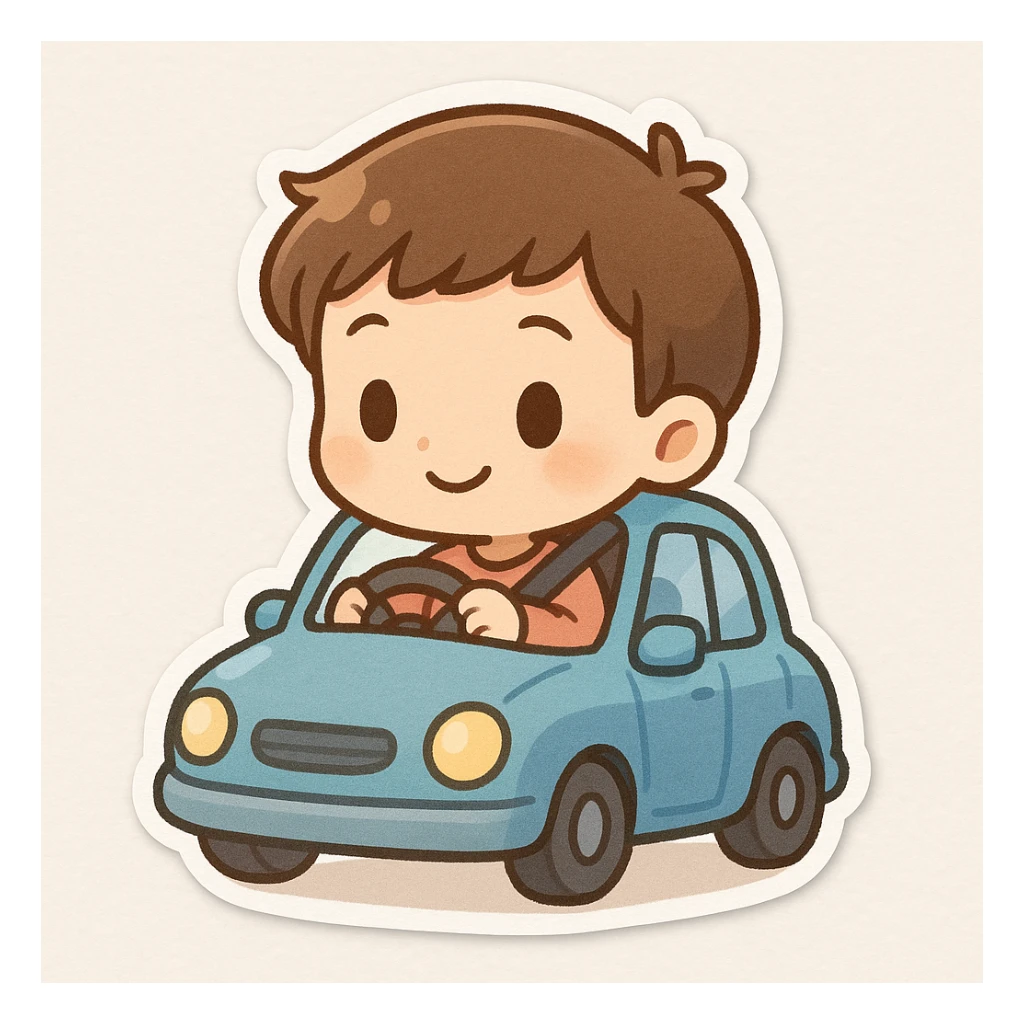 person driving a car sticker