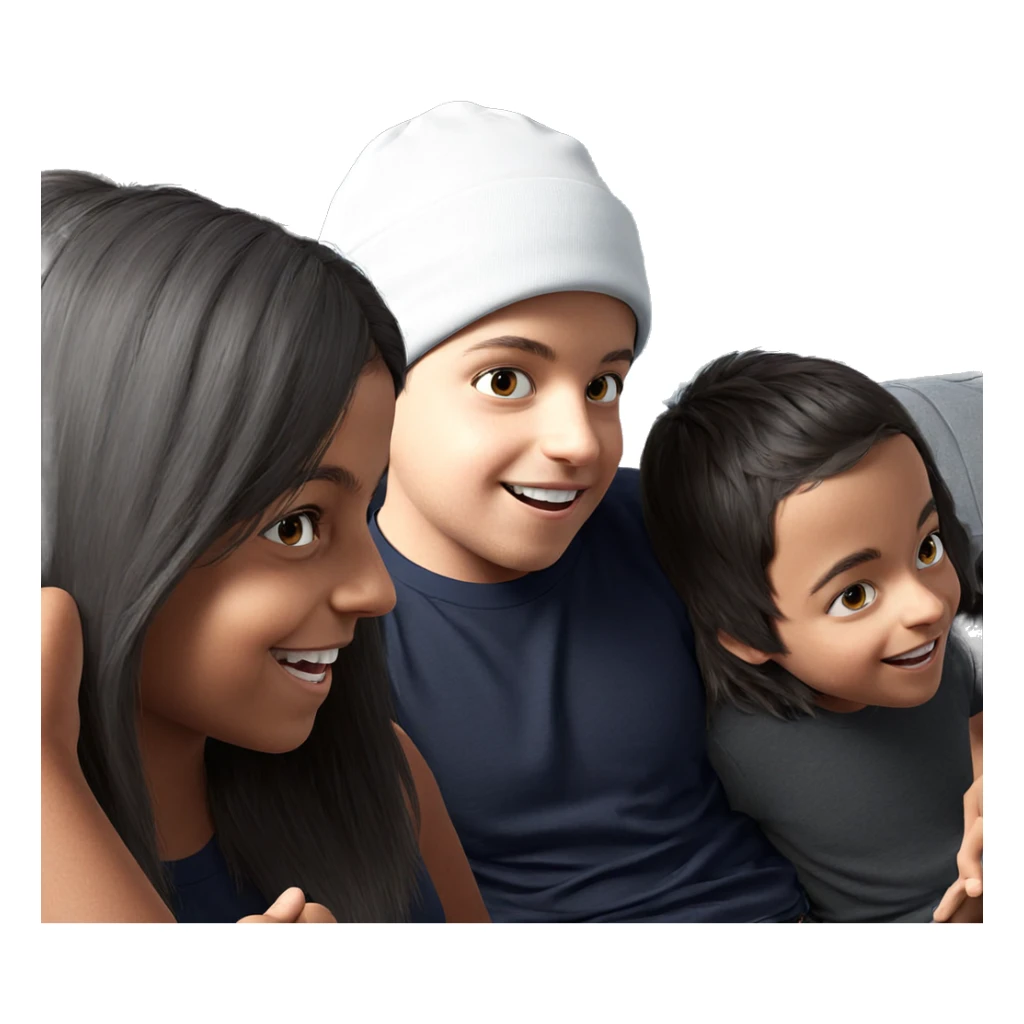 boys having fun with hats sticker