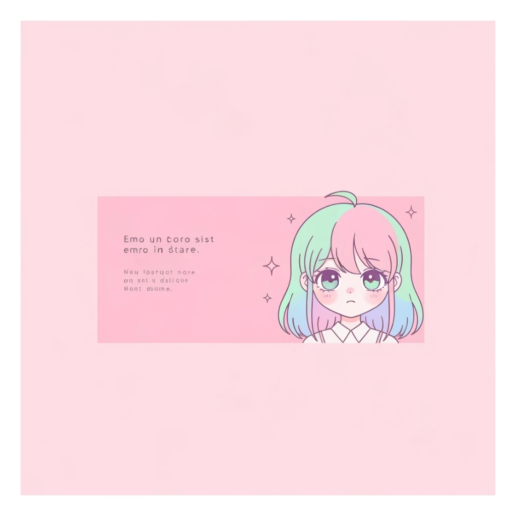pastel emo banner, cute, expressive, minimal sticker