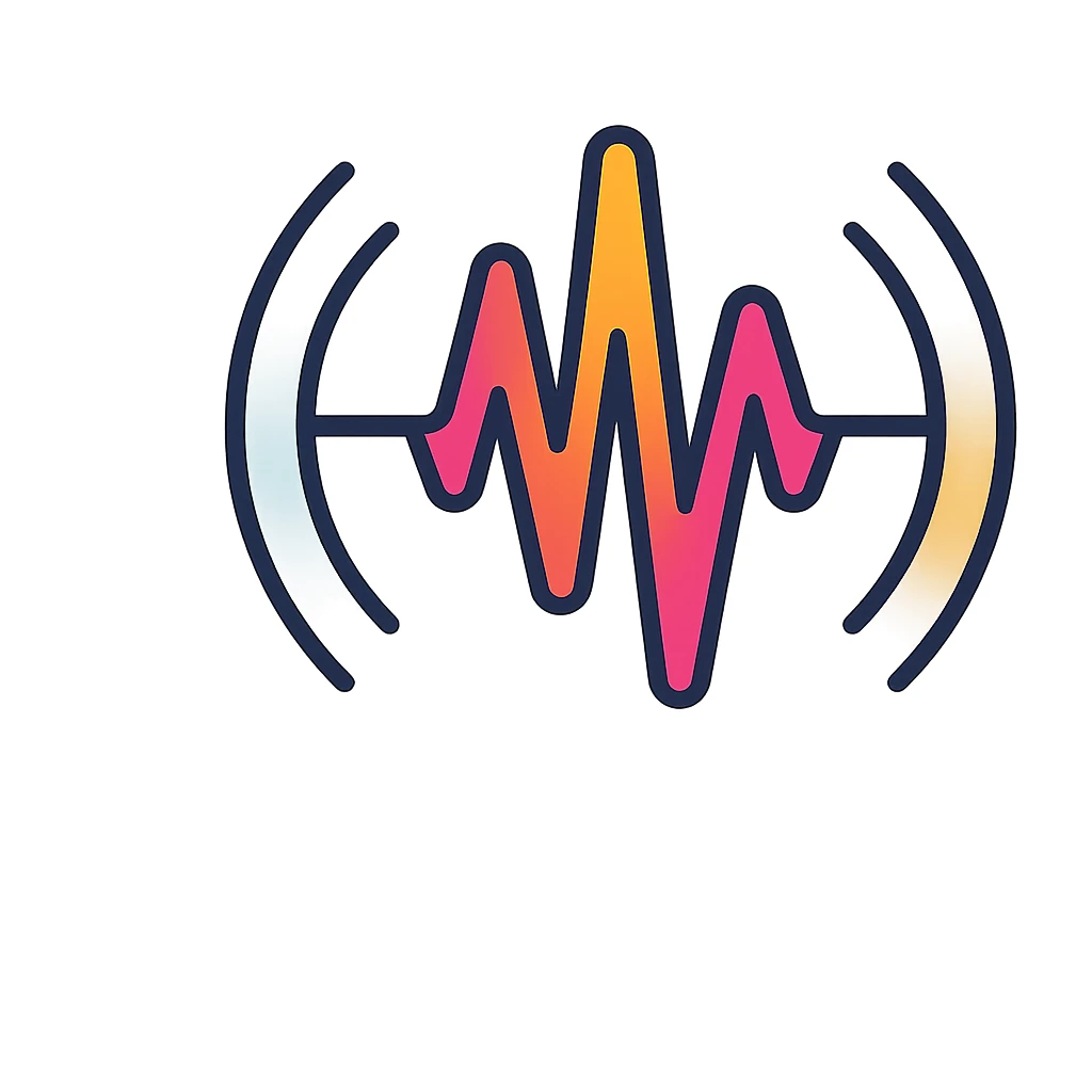 stylized sound wave with fading ripples illustrating resonance and lasting sound, smooth gradients, sense of motion sticker