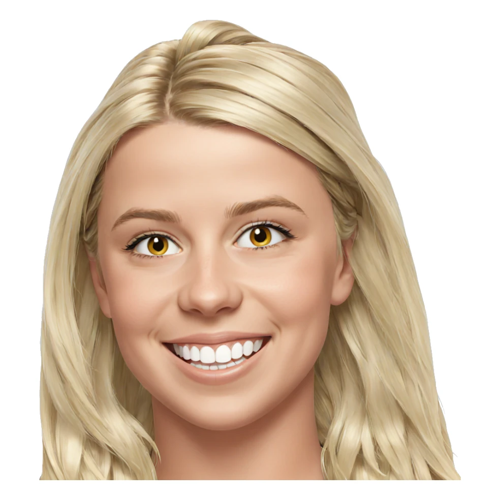 smiling girl with blonde hair sticker
