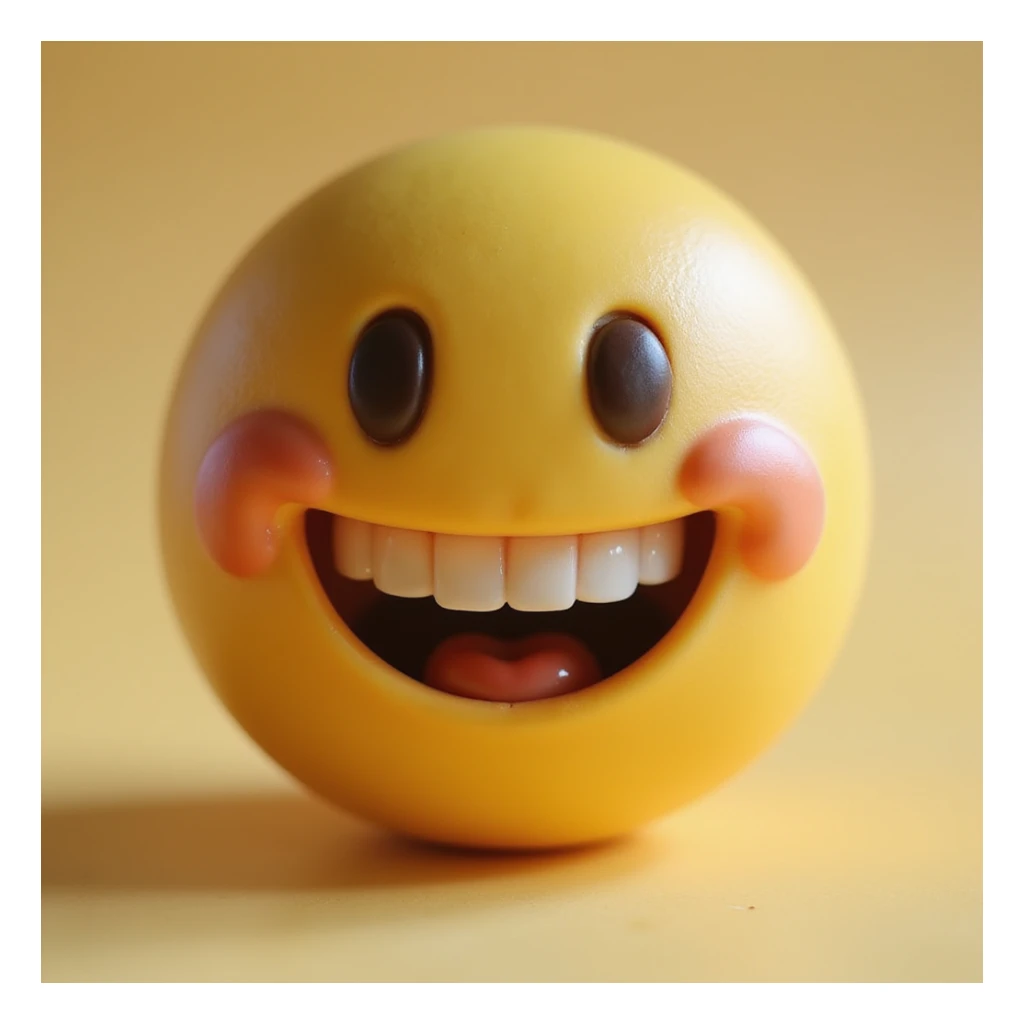 realistic emoji of a smiley with a human chest, lighthearted and not explicit, photorealistic details sticker