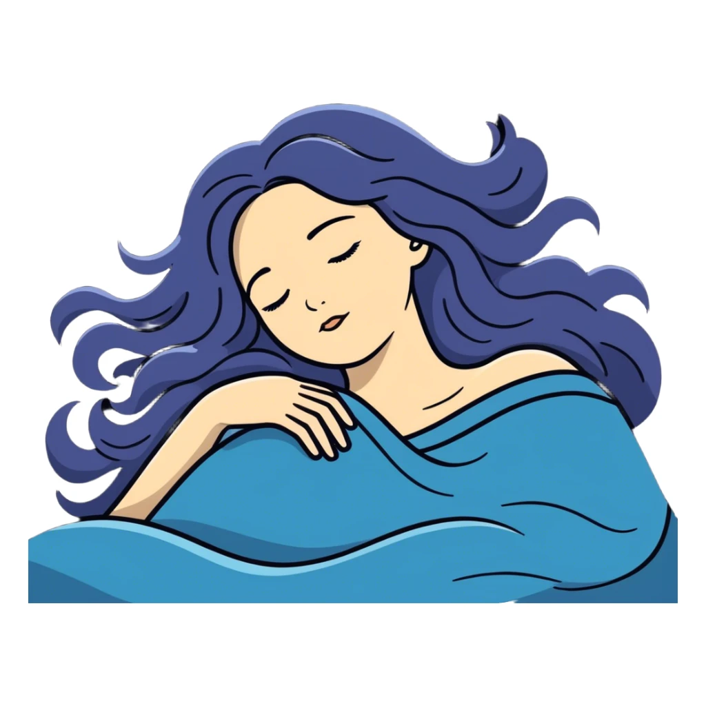 Woman sleep with stars and light hair sticker