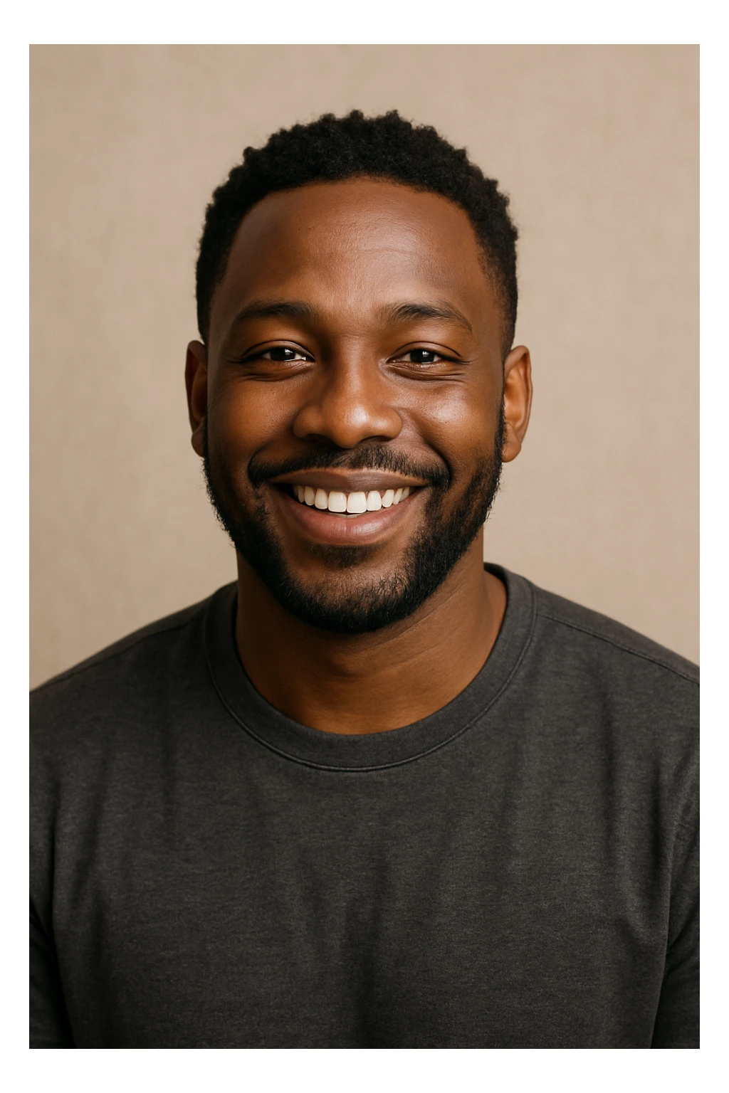 portrait of a Black man, smiling, simple background sticker