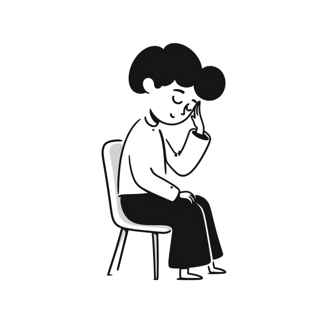 A pale person feeling dizzy and fatigued due to anemia sticker