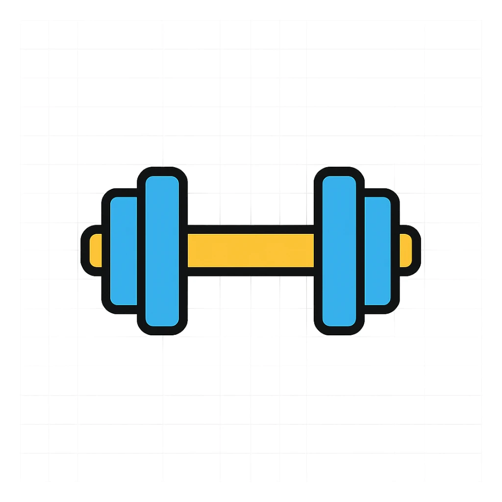 dumbbell dumbbell icon with color outlines sticker