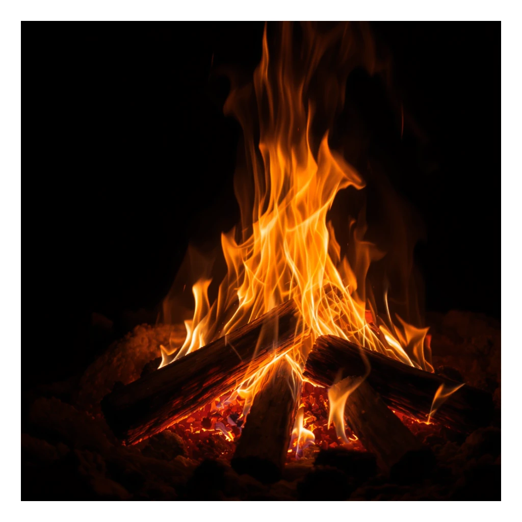 realistic fire, detailed flames, natural colors sticker