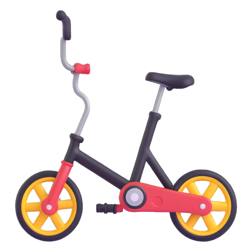 toddler bike, two large wheels and two small training wheels sticker