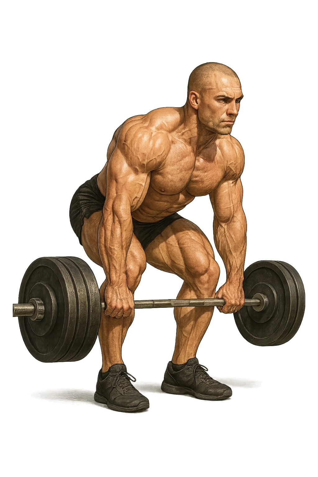 bodybuilder che fa stacco con bilanciere sticker