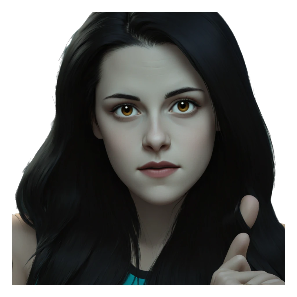 black haired girl portrait sticker