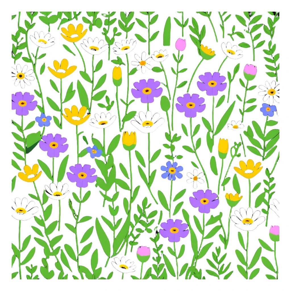 wildflowers field daisies and poppies sticker