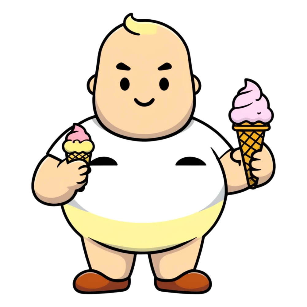 fat man with ice cream, inspired by Lilo and Stitch sticker