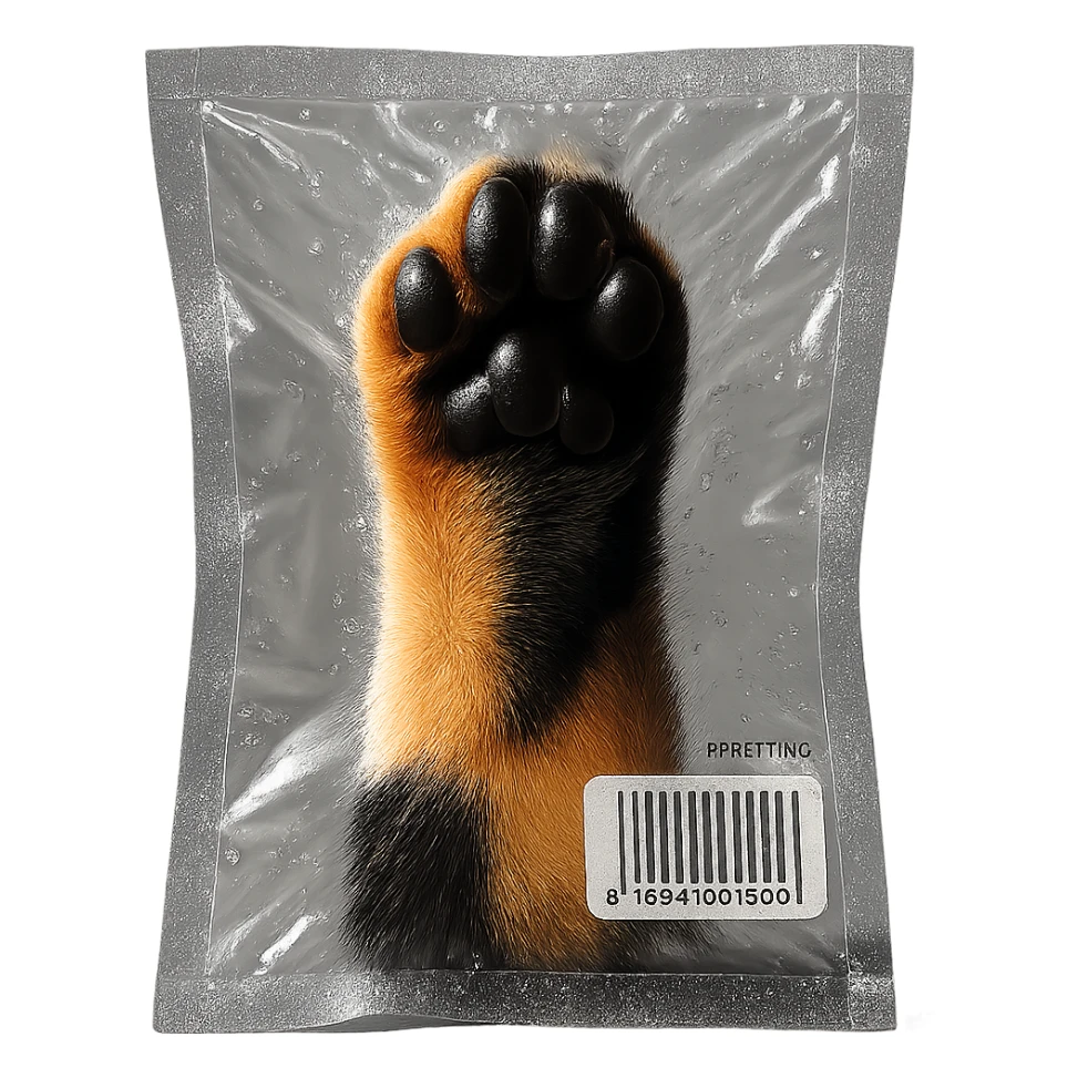 cat paw, glossy and compressed look sticker