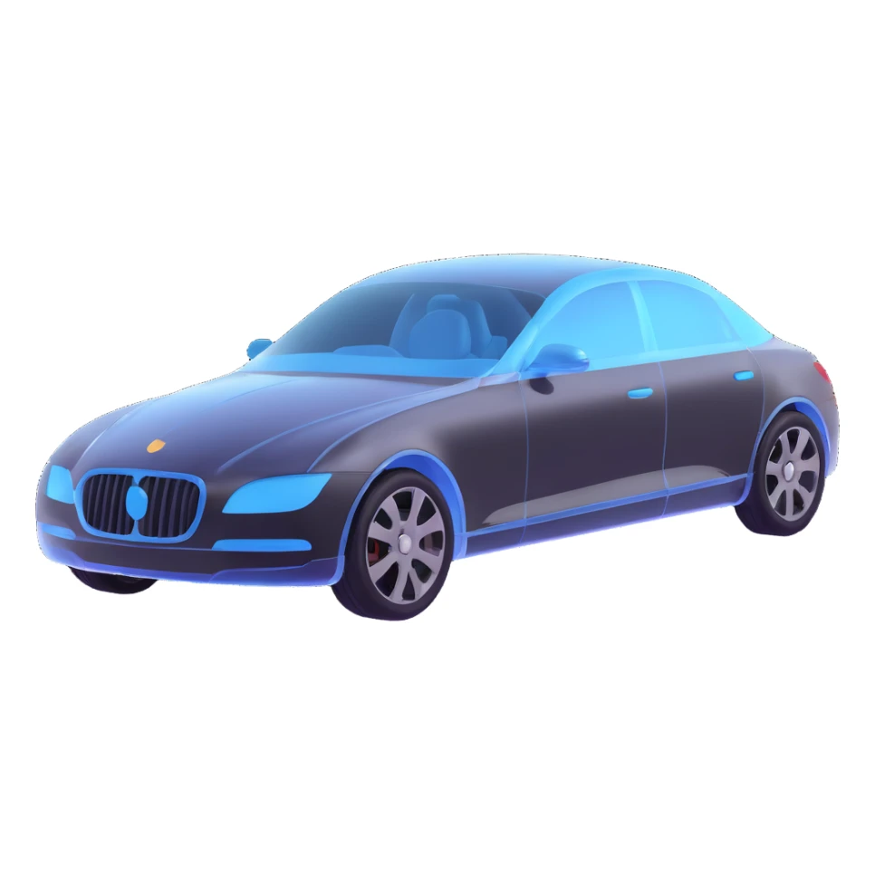 elegant and premium car covered with a transparent protective film, smooth and sophisticated lines sticker