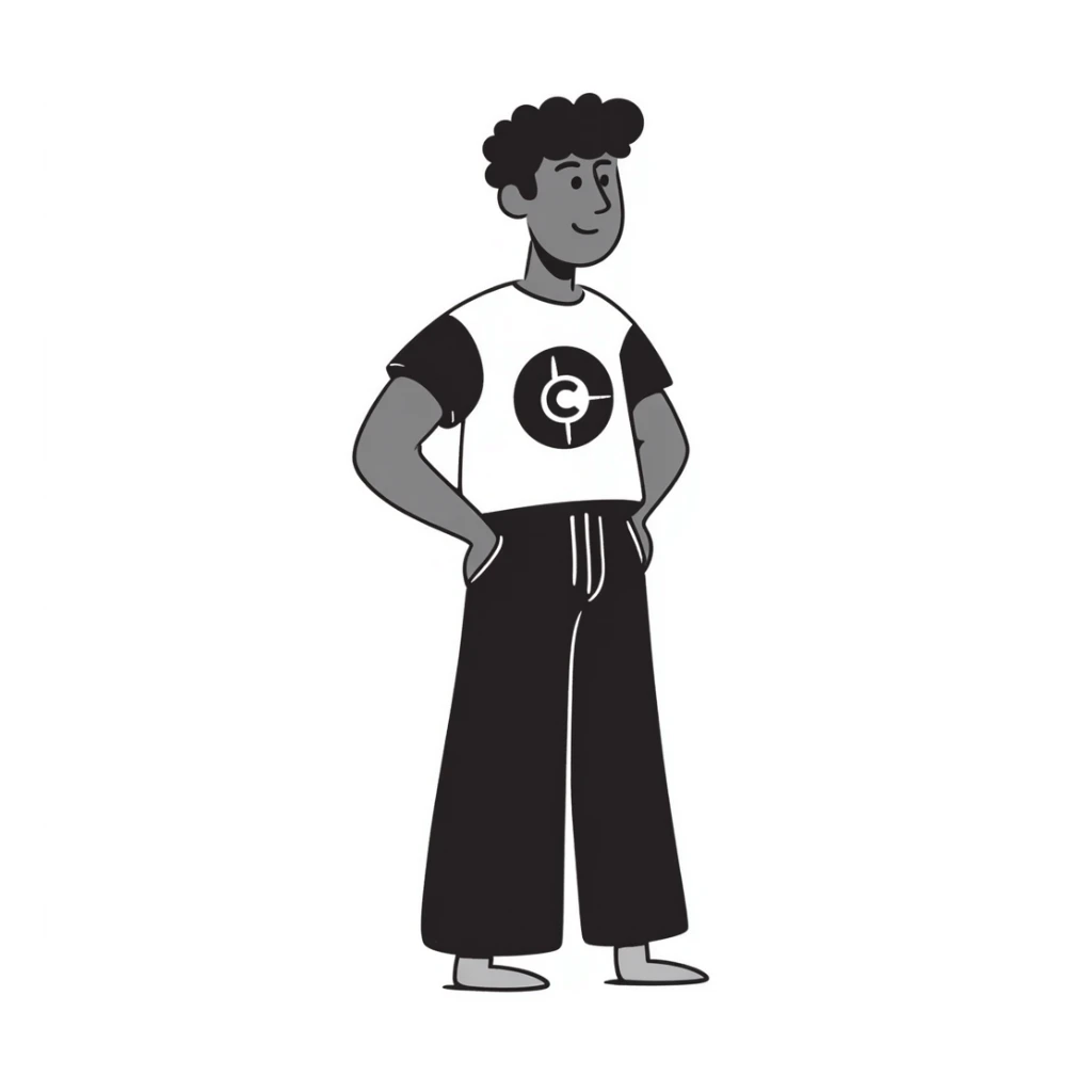 Big strong Black man with broad shoulders and a confident stance sticker