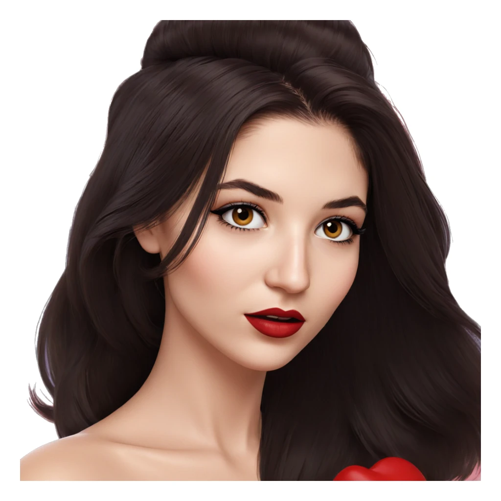 portrait of a girl with lipstick sticker