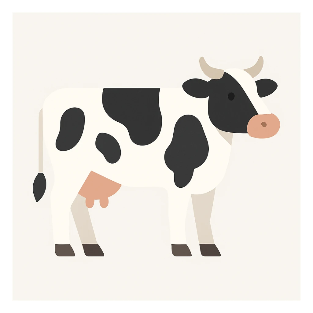 Flat design style cow sticker