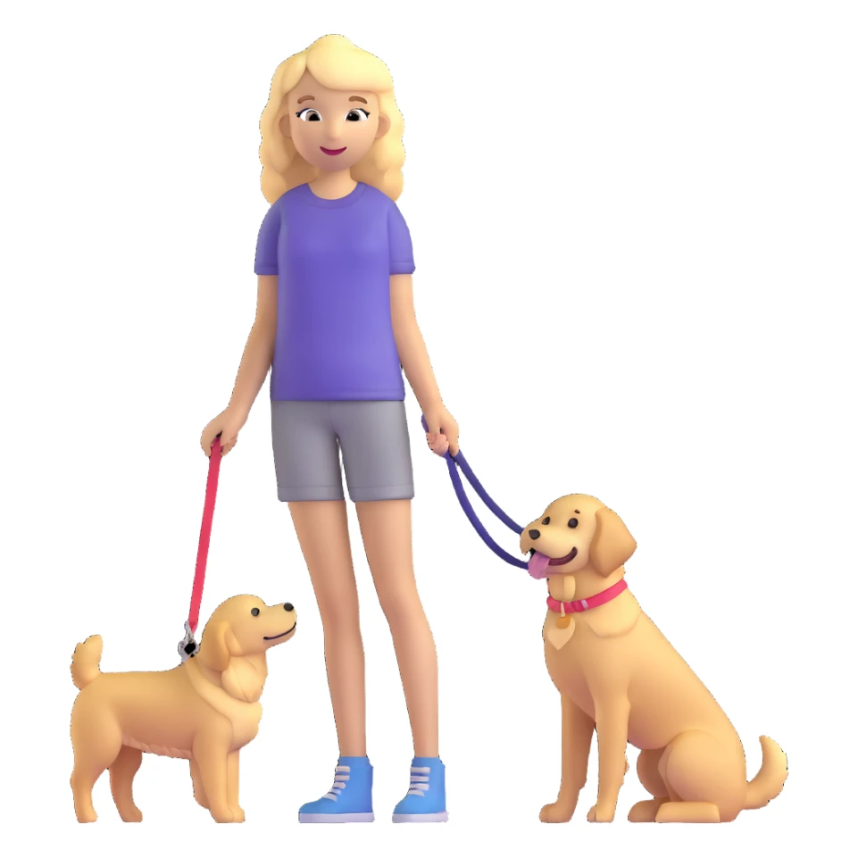 blonde girl with golden retriever dog sticker