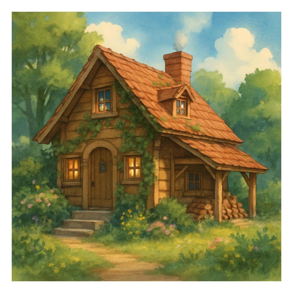 cozy cabin house sticker
