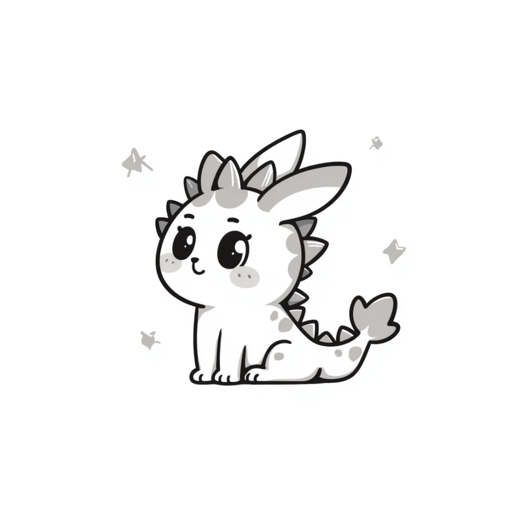 kawaii bunny plant dragon with tiny spikes, extremely cute, giant sparkly eyes, blushing cheeks, pastel colors, small mouth, adorable expression, chibi style sticker