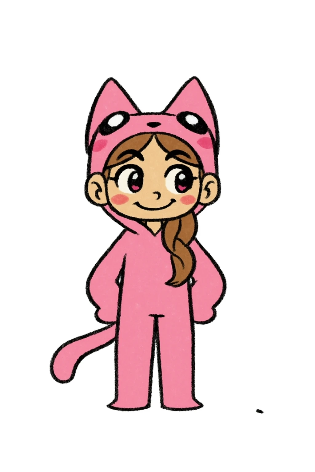 Keep the picture quality and style exactly the same as the reference image. Change the character's expression to proud, maintaining the original style and details. sticker