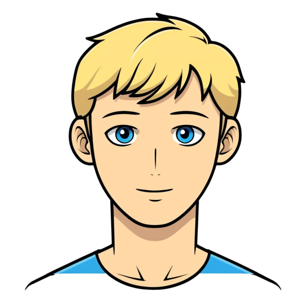 David with blonde hair and blue eyes sticker