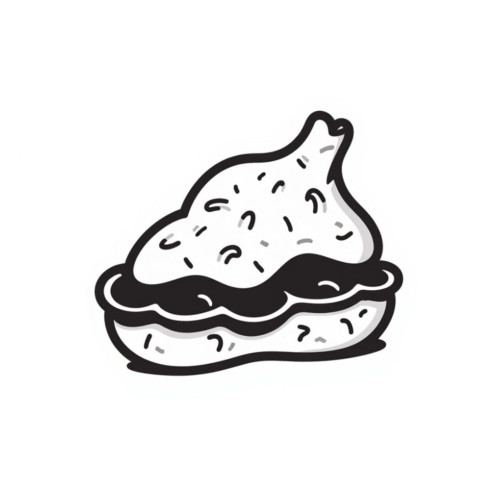 hand drawn doodle style brisket, playful lines, no background sticker