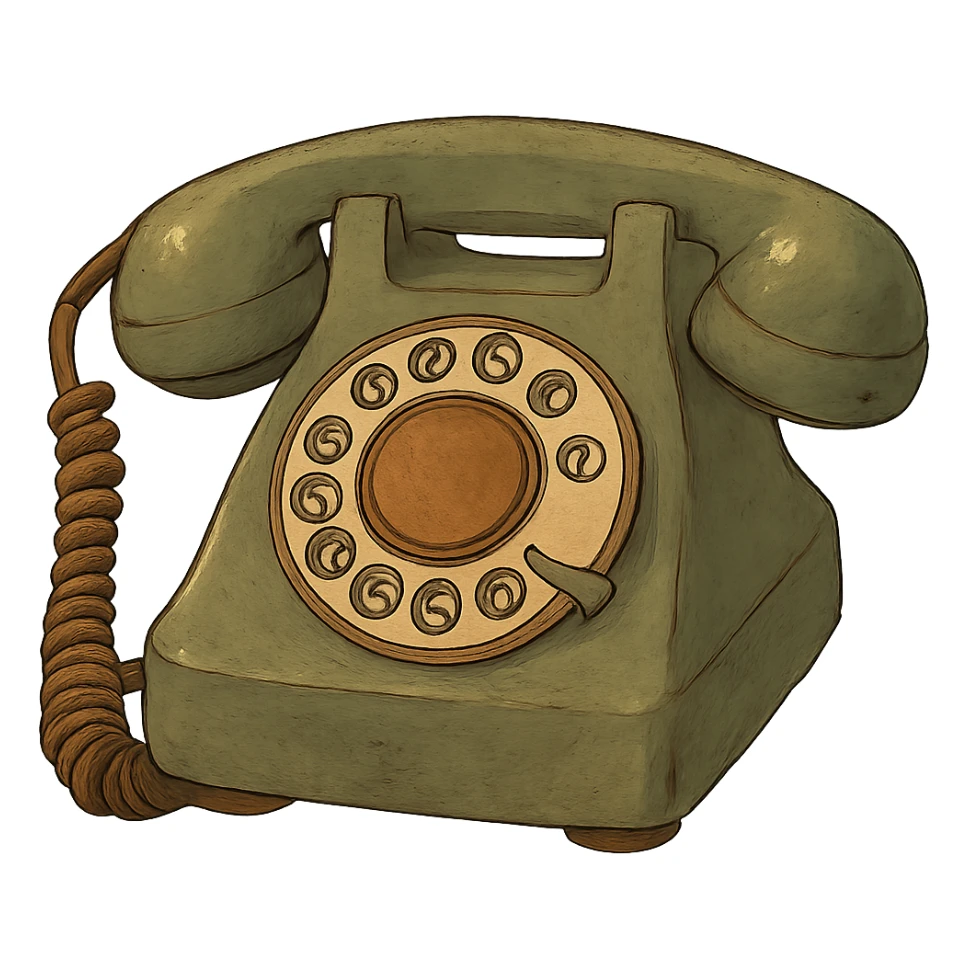 ghibli style old rotary phone sticker