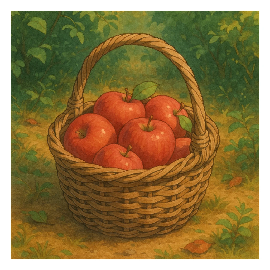 cozy basket of apples after apple picking sticker