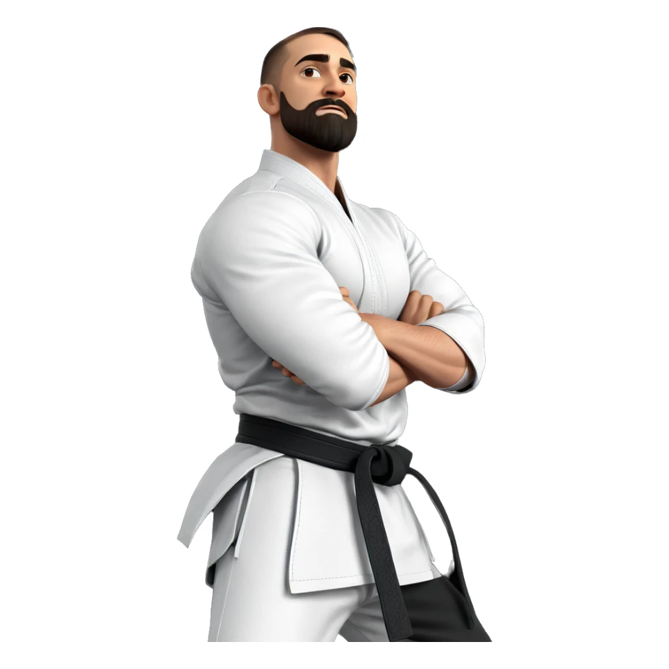 muscular martial artist portrait sticker