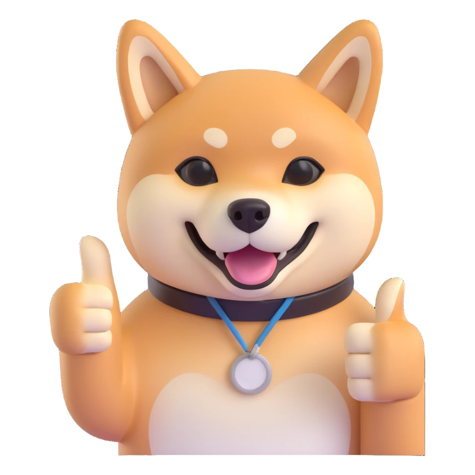 shiba inu showing thumbs up sticker