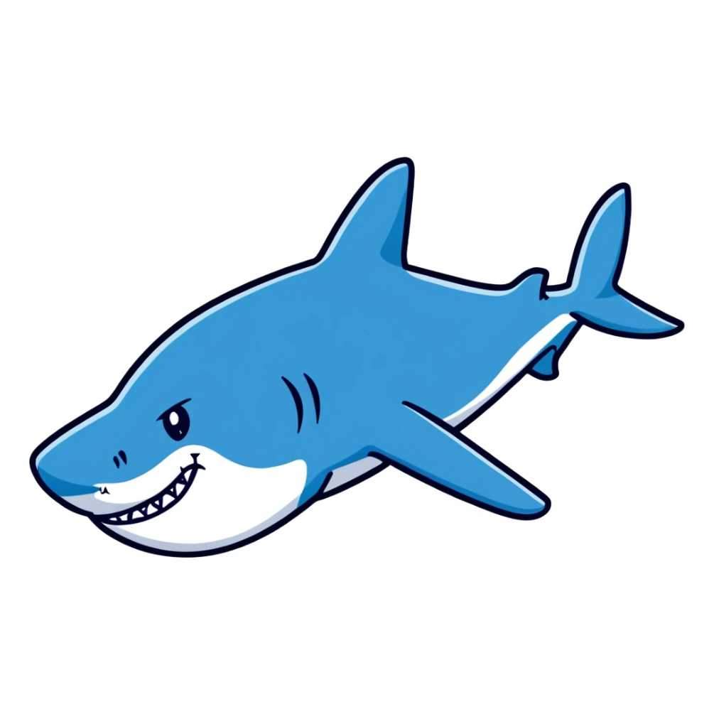 Shark wearing blue Nike shoes sticker