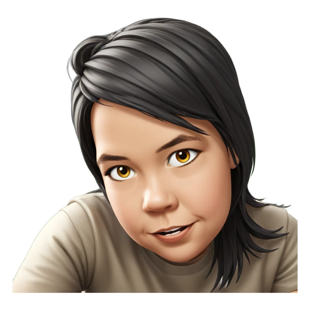 girl with glasses and car sticker