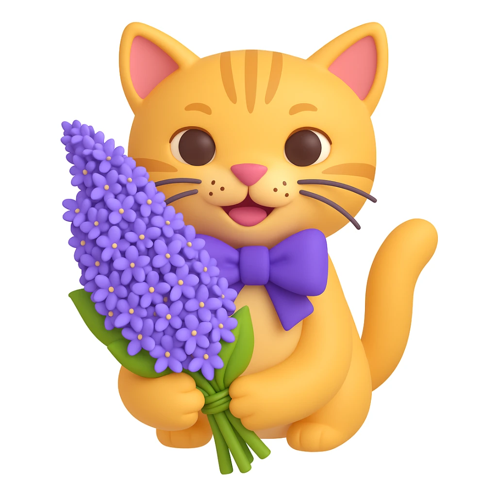 Add a cute bow around the cat's neck in the style of microsoft style 3d fluent emojis. sticker