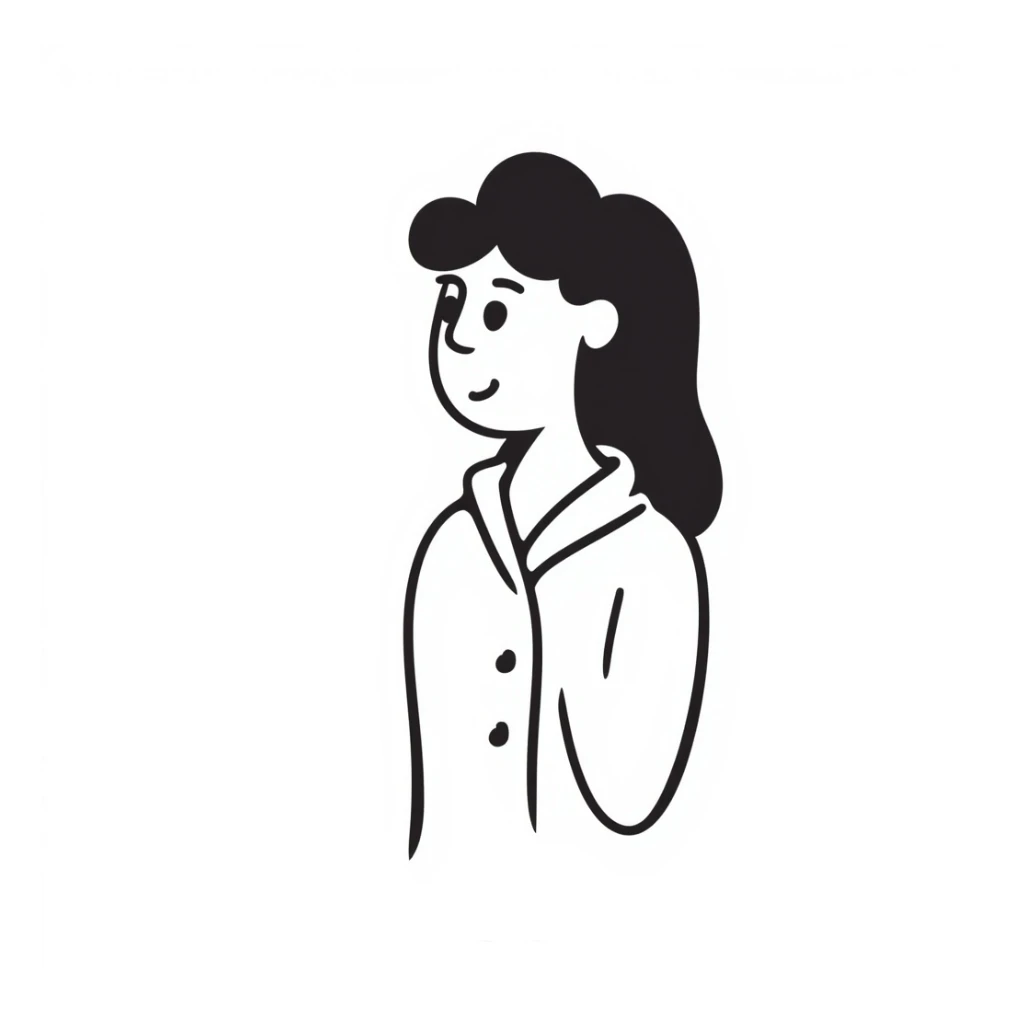 person silhouette, black doodle drawing, sketchy lines, adaptable for different professions sticker