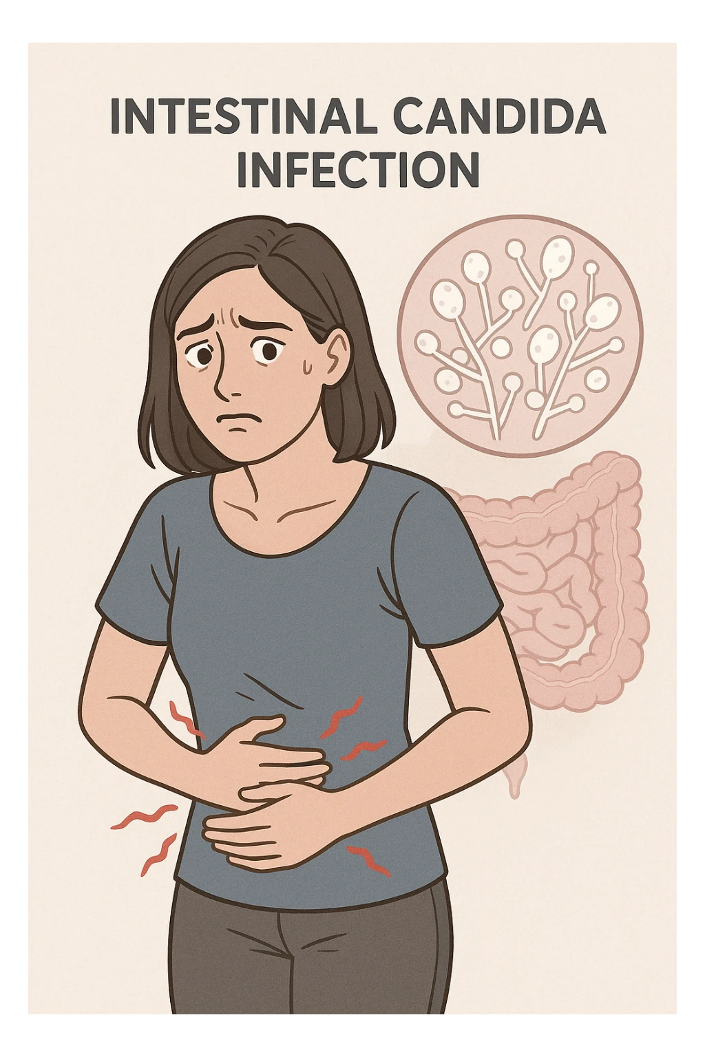 donna con candida intestinale sticker